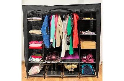 Látkowa składana szafa – 170 × 170 × 42 cm