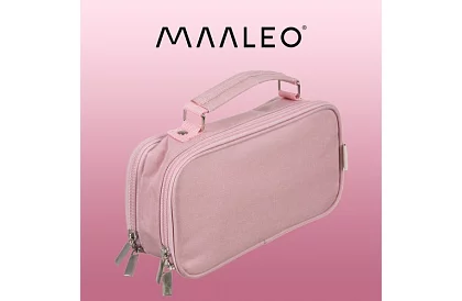 Etui szkolne - różowy piórnik z uchwytem