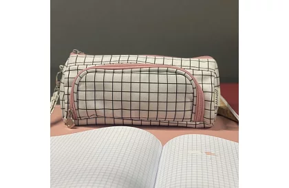 Etui szkolne - w kratkę piórnik