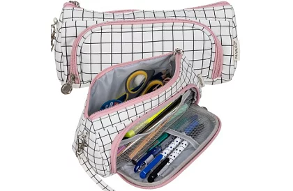 Etui szkolne - w kratkę piórnik