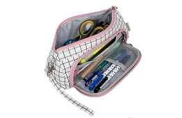 Etui szkolne - w kratkę piórnik