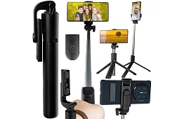 Bluetooth selfie stick 2w1 - statyw - pilot zdalnego sterowania