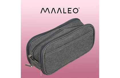 Rozszerzalne etui szkolne - szary piórnik