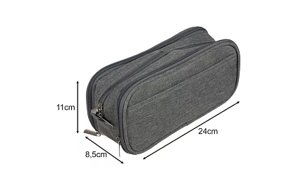 Rozszerzalne etui szkolne - szary piórnik