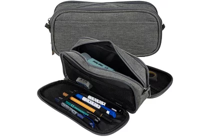 Rozszerzalne etui szkolne - szary piórnik