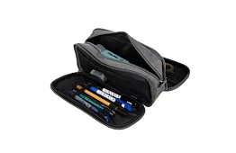 Rozszerzalne etui szkolne - szary piórnik