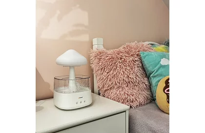 Nawilżacz z lampą nocną LED z efektem padającego deszczu