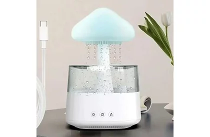 Nawilżacz z lampą nocną LED z efektem padającego deszczu