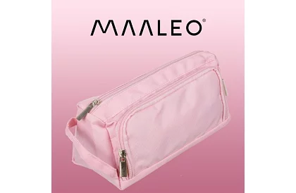 Etui szkolne - różowy piórnik z uchwytem