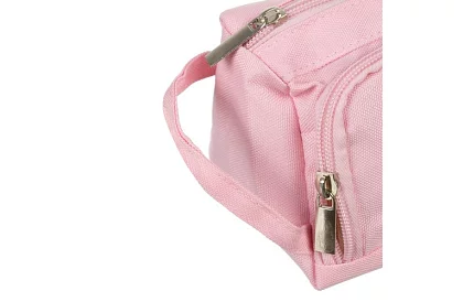 Etui szkolne - różowy piórnik z uchwytem