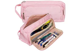Etui szkolne - różowy piórnik z uchwytem