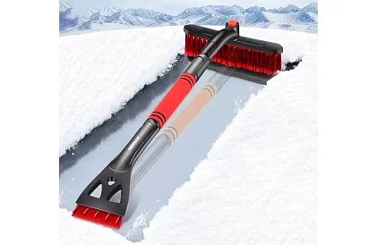Zsuwana skrobaczka do okien z szczotką do śniegu