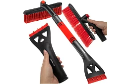 Zsuwana skrobaczka do okien z szczotką do śniegu