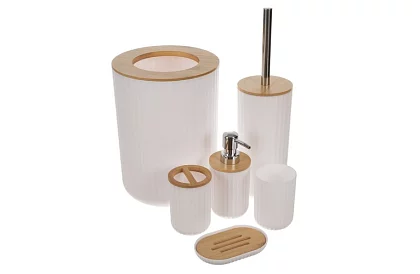 Akcesoria łazienkowe - biała zestaw 6 sztuk