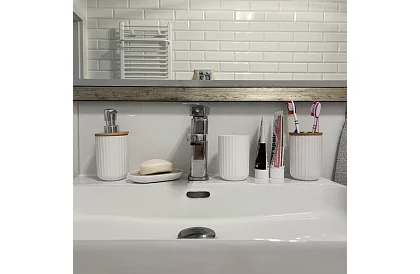 Akcesoria łazienkowe - biała zestaw 6 sztuk