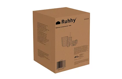 Akcesoria łazienkowe - biała zestaw 6 sztuk