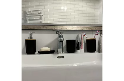 Akcesoria łazienkowe - czarny zestaw 6 sztuk