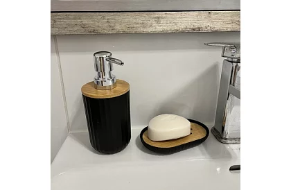 Akcesoria łazienkowe - czarny zestaw 6 sztuk