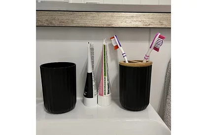 Akcesoria łazienkowe - czarny zestaw 6 sztuk