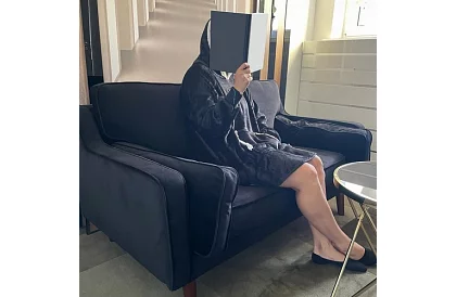 Duża oversize bluza - czarny koc