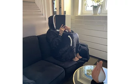 Duża oversize bluza - czarny koc