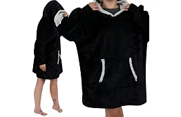 Duża oversize bluza - czarny koc