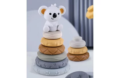 Miękkie sensoryczne klocki dla dzieci – zestaw 12 szt. + miś koala