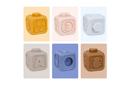 Miękkie sensoryczne klocki dla dzieci – zestaw 12 szt. + miś koala