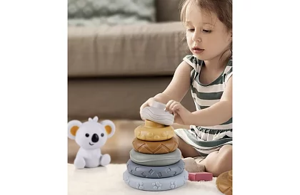 Miękkie sensoryczne klocki dla dzieci – zestaw 12 szt. + miś koala