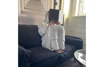 Duża oversize bluza - szary koc