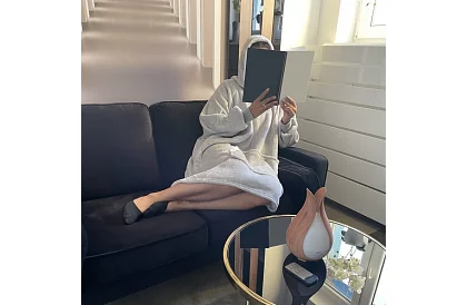 Duża oversize bluza - szary koc