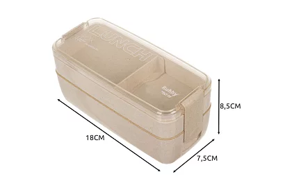 Skrzynka na przekąski z sztućcami - pudełko na lunch 750ml