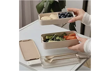 Skrzynka na przekąski z sztućcami - pudełko na lunch 750ml