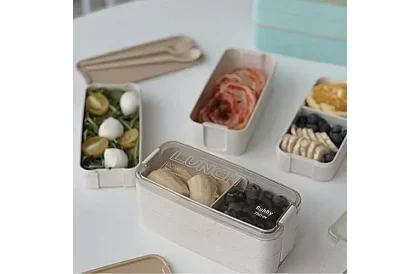 Skrzynka na przekąski z sztućcami - pudełko na lunch 750ml