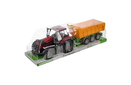 Duży traktor z przyczepą