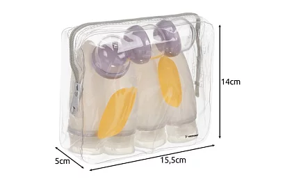 Cestovní butelki na kosmetyki - zestaw do samolotu