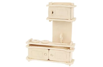 Meble drewniane do domku dla lalek