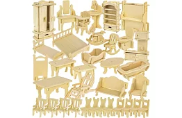 Meble drewniane do domku dla lalek