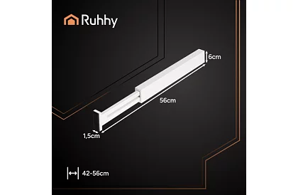 Regulowane organizery do szuflad - biały - zestaw 4 sztuk