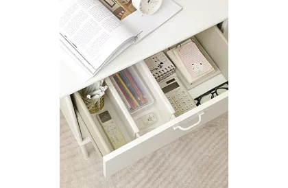 Regulowane organizery do szuflad - biały - zestaw 4 sztuk