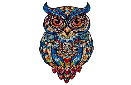 Drewniane puzzle sowa - 177 elementów - 38 x 21,5 cm
