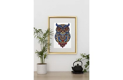 Drewniane puzzle sowa - 177 elementów - 38 x 21,5 cm