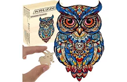 Drewniane puzzle sowa - 177 elementów - 38 x 21,5 cm
