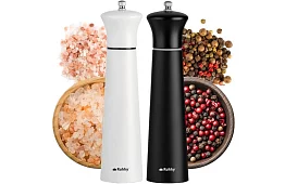 Ręczne młynki do przypraw 2 sztuki - Czarno-białe