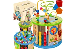 Drewniana zabawka edukacyjna - wiele funkcji i gier