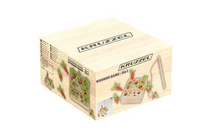 Drewniana gra edukacyjna 2w1 – magnetyczny ogródek