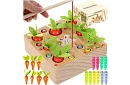 Drewniana gra edukacyjna 2w1 – magnetyczny ogródek