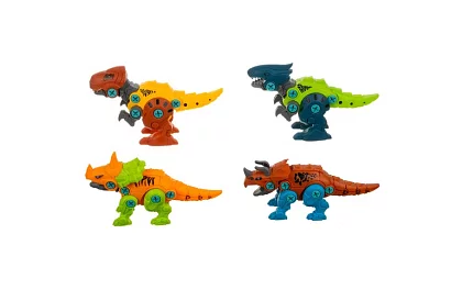 Zestaw konstrukcyjny z wkrętami – dinozaury 4 w 1