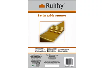 Złoty satynowy bieżnik – serweta na stół 900 × 36 cm