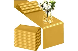 Złoty satynowy bieżnik – serweta na stół 900 × 36 cm